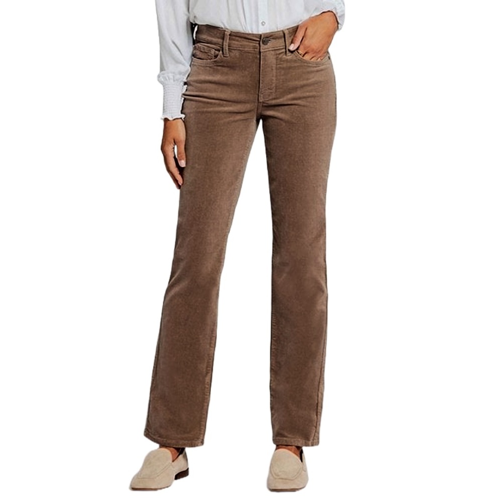 NYDJ Marilyn Straight Leg Mid Rise Fine Wale Corduroy Jeans
